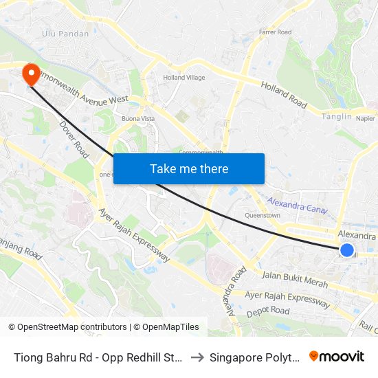 Tiong Bahru Rd - Opp Redhill Stn (10201) to Singapore Polytechnic map