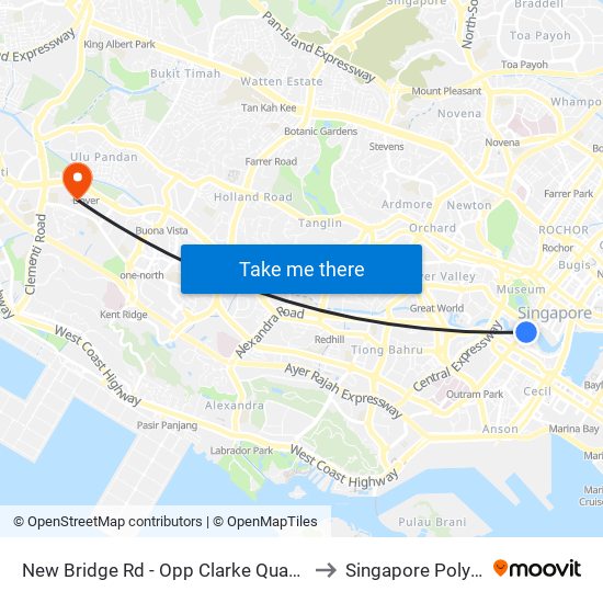 New Bridge Rd - Opp Clarke Quay Stn (04239) to Singapore Polytechnic map