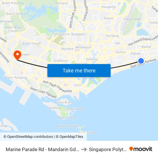 Marine Parade Rd - Mandarin Gdns (93029) to Singapore Polytechnic map