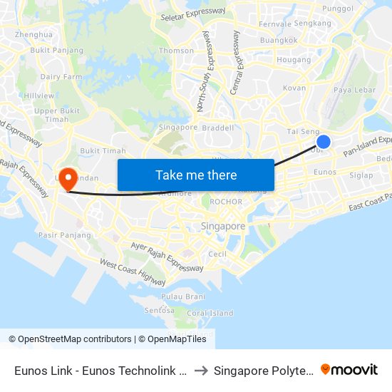 Eunos Link - Eunos Technolink (71081) to Singapore Polytechnic map