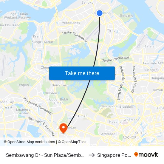Sembawang Dr - Sun Plaza/Sembawang Stn (58251) to Singapore Polytechnic map