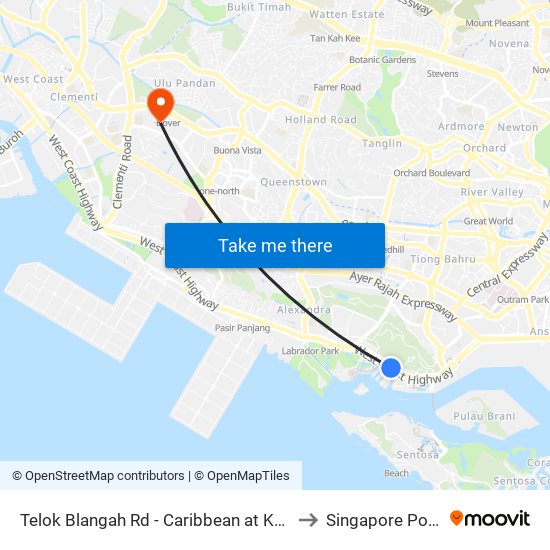 Telok Blangah Rd - Caribbean at Keppel Bay (14131) to Singapore Polytechnic map