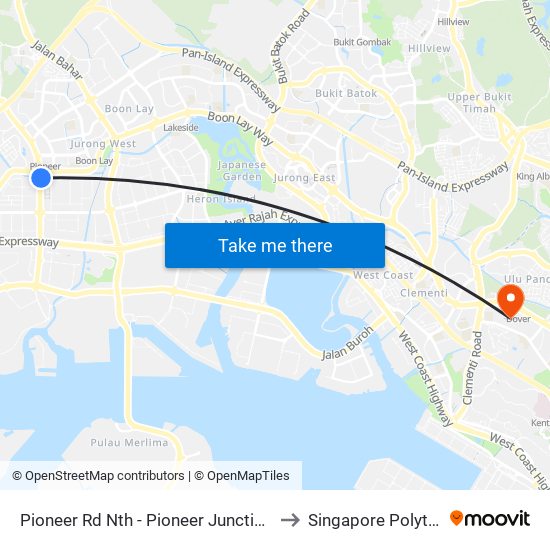 Pioneer Rd Nth - Pioneer Junction (22189) to Singapore Polytechnic map