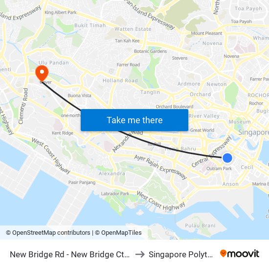 New Bridge Rd - New Bridge Ctr (05039) to Singapore Polytechnic map
