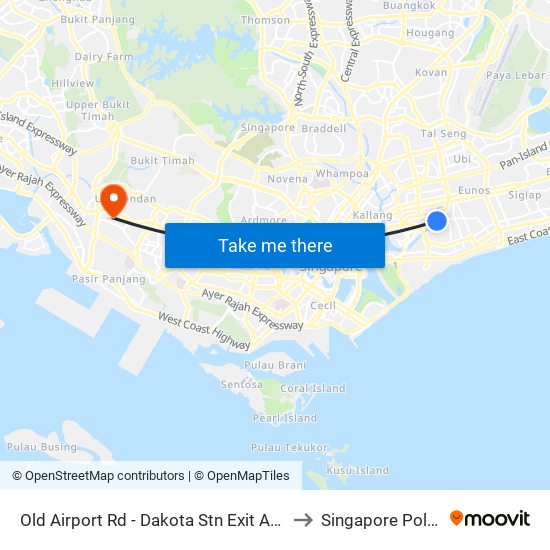 Old Airport Rd - Dakota Stn Exit A/Blk 99 (81181) to Singapore Polytechnic map