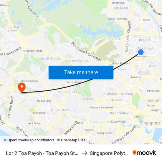 Lor 2 Toa Payoh - Toa Payoh Stn (52189) to Singapore Polytechnic map