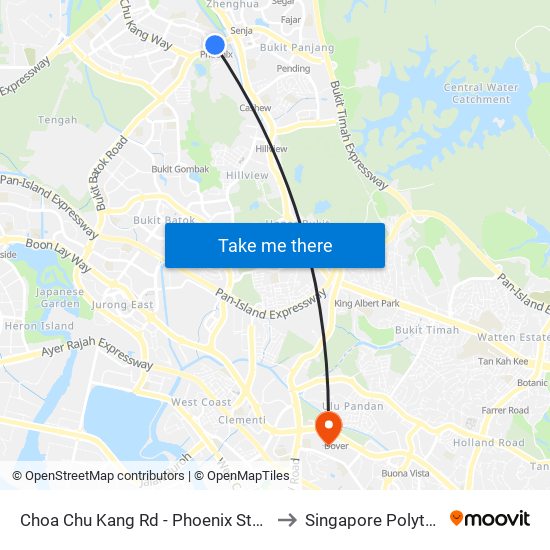 Choa Chu Kang Rd - Phoenix Stn (44141) to Singapore Polytechnic map