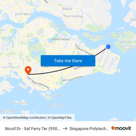 Nicoll Dr - Saf Ferry Ter (95091) to Singapore Polytechnic map
