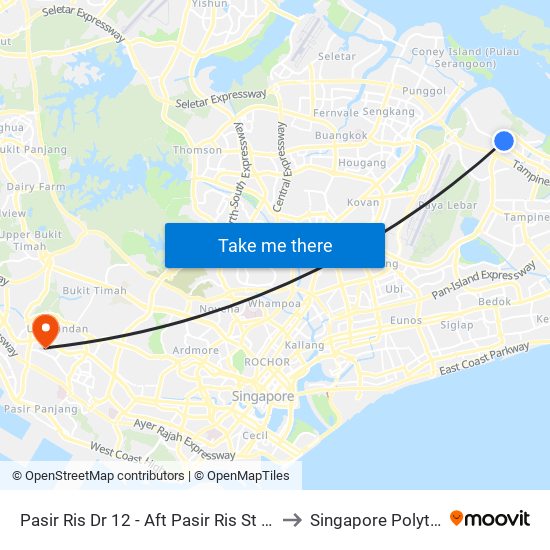 Pasir Ris Dr 12 - Aft Pasir Ris St 72 (77271) to Singapore Polytechnic map