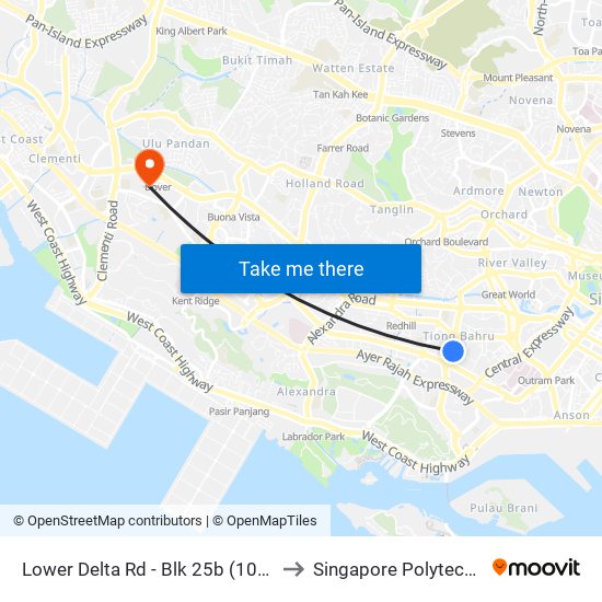 Lower Delta Rd - Blk 25b (10379) to Singapore Polytechnic map