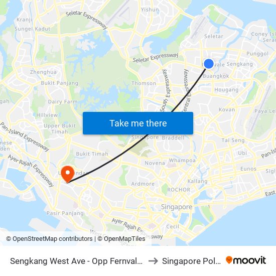 Sengkang West Ave - Opp Fernvale Pr Sch (67491) to Singapore Polytechnic map