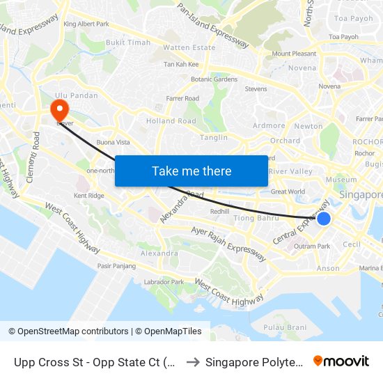 Upp Cross St - Opp State Ct (06171) to Singapore Polytechnic map