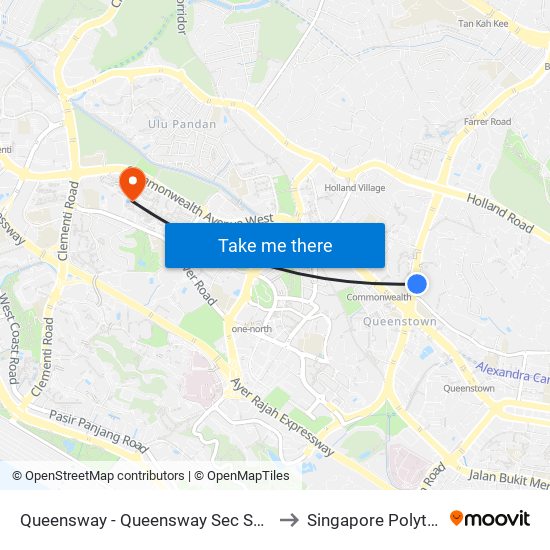 Queensway - Queensway Sec Sch (11069) to Singapore Polytechnic map