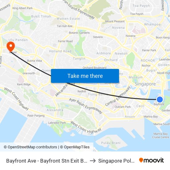 Bayfront Ave - Bayfront Stn Exit B/Mbs (03509) to Singapore Polytechnic map