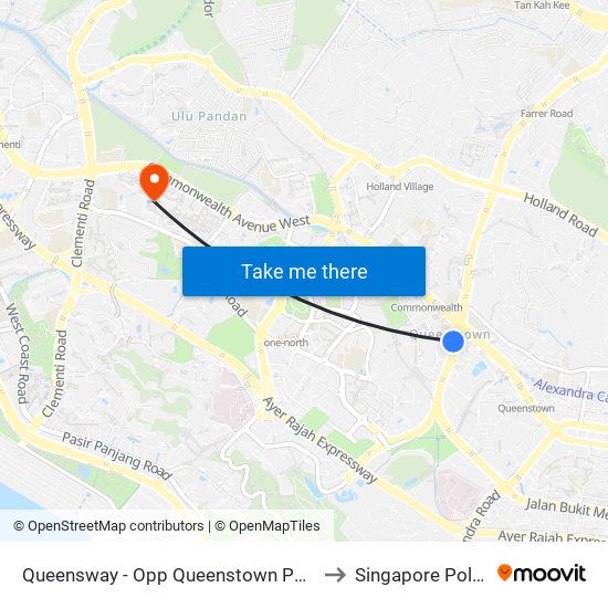 Queensway - Opp Queenstown Polyclinic (11051) to Singapore Polytechnic map