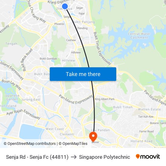 Senja Rd - Senja Fc (44811) to Singapore Polytechnic map