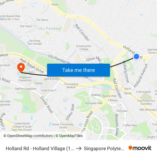 Holland Rd - Holland Village (11261) to Singapore Polytechnic map
