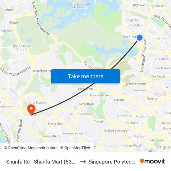 Shunfu Rd - Shunfu Mart (53291) to Singapore Polytechnic map