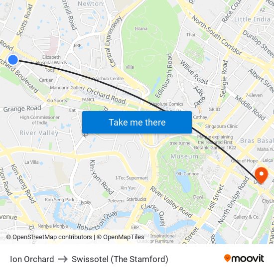 Ion Orchard to Swissotel (The Stamford) map