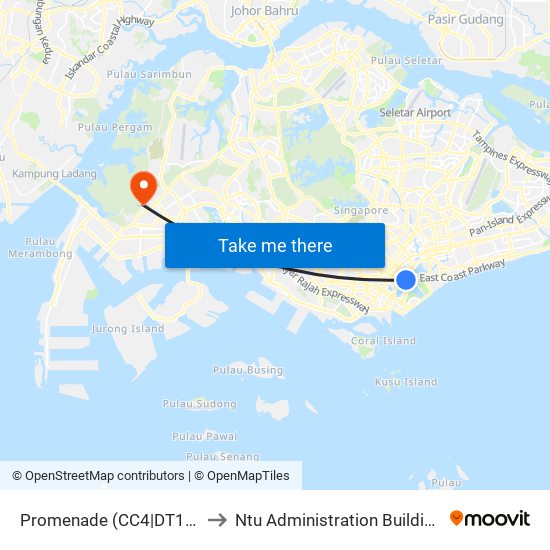 Promenade (CC4|DT15) to Ntu Administration Building map