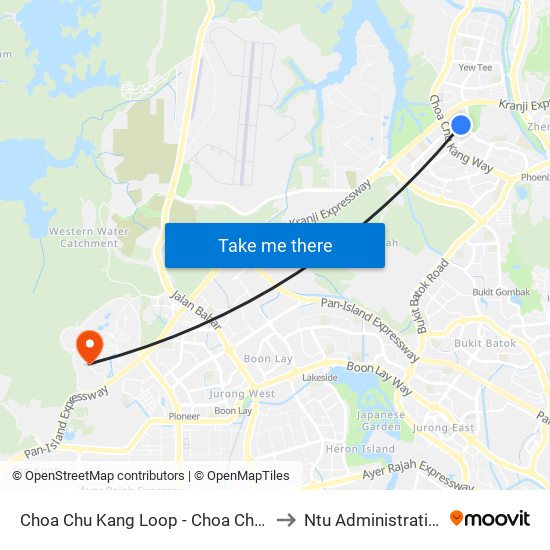 Choa Chu Kang Loop - Choa Chu Kang Int (44009) to Ntu Administration Building map