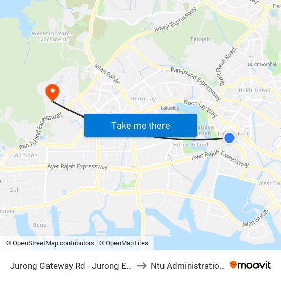 Jurong Gateway Rd - Jurong East Int (28009) to Ntu Administration Building map