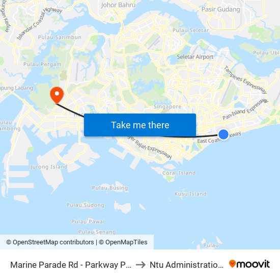 Marine Parade Rd - Parkway Parade (92049) to Ntu Administration Building map