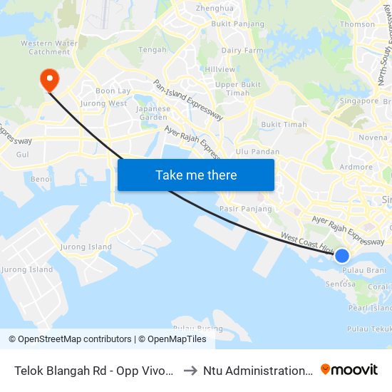 Telok Blangah Rd - Opp Vivocity (14119) to Ntu Administration Building map