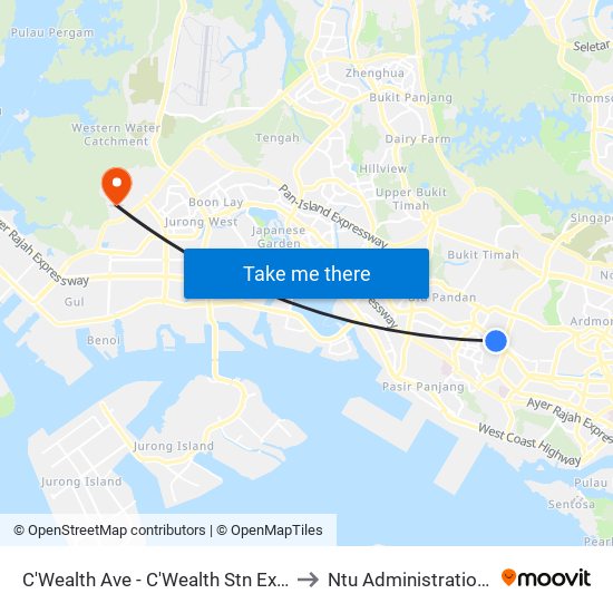 C'Wealth Ave - C'Wealth Stn Exit B/C (11169) to Ntu Administration Building map