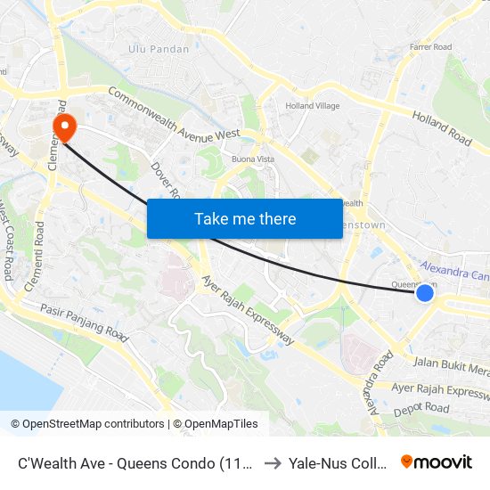 C'Wealth Ave - Queens Condo (11131) to Yale-Nus College map