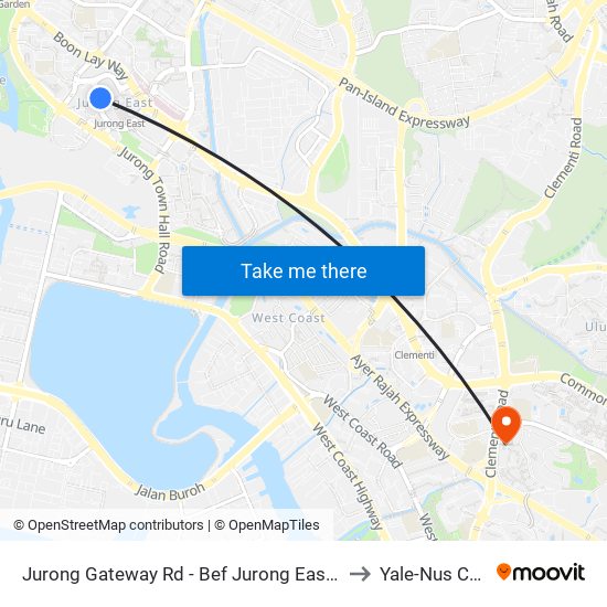 Jurong Gateway Rd - Bef Jurong East Stn (28211) to Yale-Nus College map