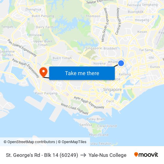 St. George's Rd - Blk 14 (60249) to Yale-Nus College map