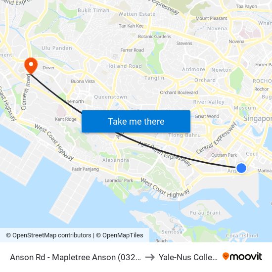 Anson Rd - Mapletree Anson (03241) to Yale-Nus College map