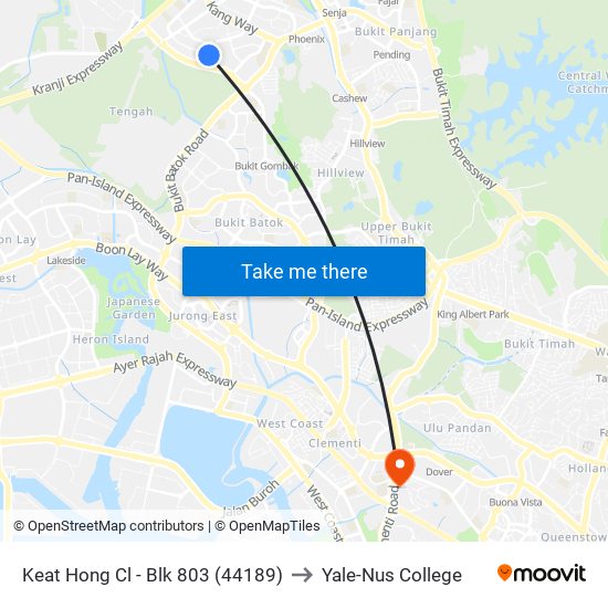 Keat Hong Cl - Blk 803 (44189) to Yale-Nus College map