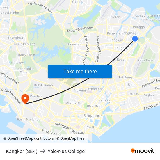 Kangkar (SE4) to Yale-Nus College map
