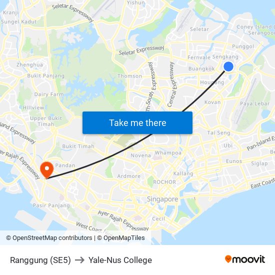 Ranggung (SE5) to Yale-Nus College map
