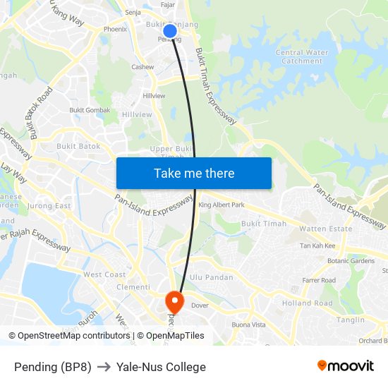 Pending (BP8) to Yale-Nus College map