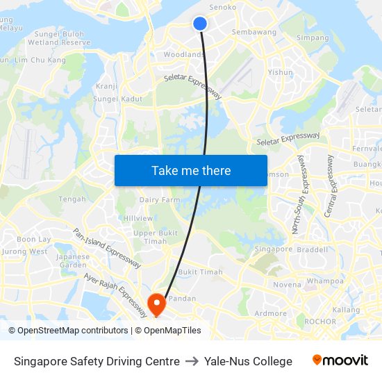 Singapore Safety Driving Centre to Yale-Nus College map