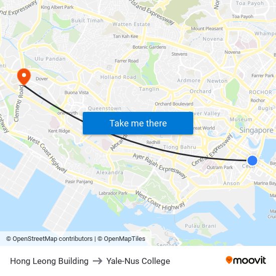 Hong Leong Building to Yale-Nus College map