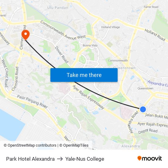 Park Hotel Alexandra to Yale-Nus College map