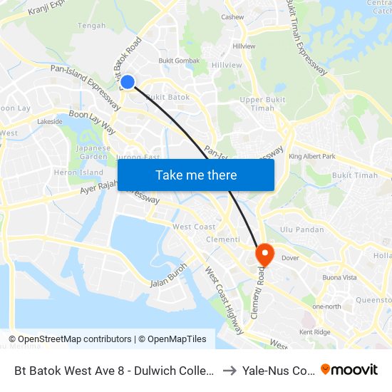 Bt Batok West Ave 8 - Dulwich College (40321) to Yale-Nus College map