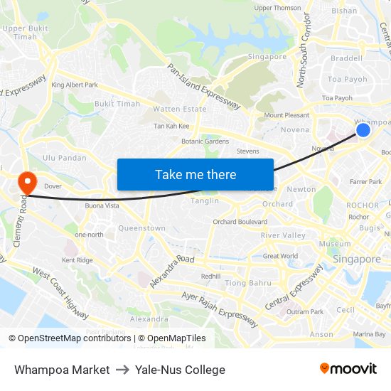 Whampoa Market to Yale-Nus College map