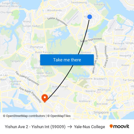 Yishun Ave 2 - Yishun Int (59009) to Yale-Nus College map