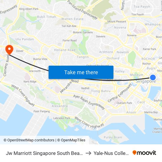 Jw Marriott Singapore South Beach to Yale-Nus College map