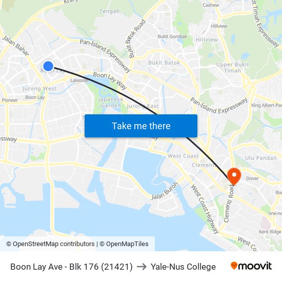 Boon Lay Ave - Blk 176 (21421) to Yale-Nus College map