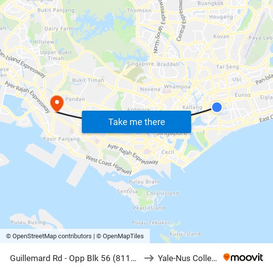 Guillemard Rd - Opp Blk 56 (81169) to Yale-Nus College map