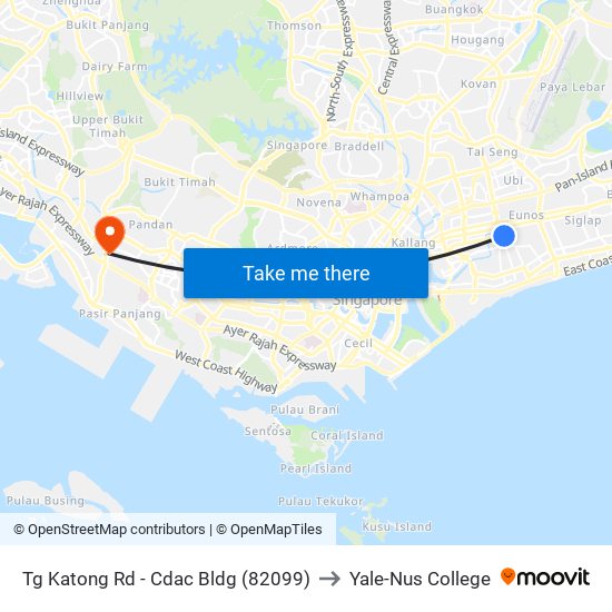 Tg Katong Rd - Cdac Bldg (82099) to Yale-Nus College map