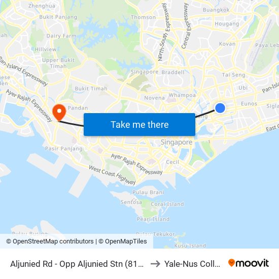 Aljunied Rd - Opp Aljunied Stn (81081) to Yale-Nus College map