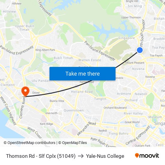 Thomson Rd - Slf Cplx (51049) to Yale-Nus College map