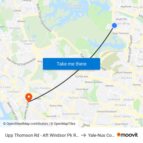 Upp Thomson Rd - Aft Windsor Pk Rd (53069) to Yale-Nus College map